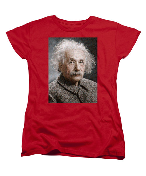 Tribute to Albert Einstein - Women's T-Shirt (Standard Fit) - ALEFBET - THE HEBREW LETTERS ART GALLERY