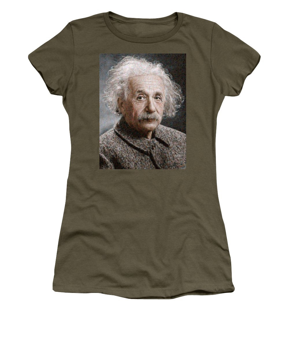 Tribute to Albert Einstein - Women's T-Shirt - ALEFBET - THE HEBREW LETTERS ART GALLERY