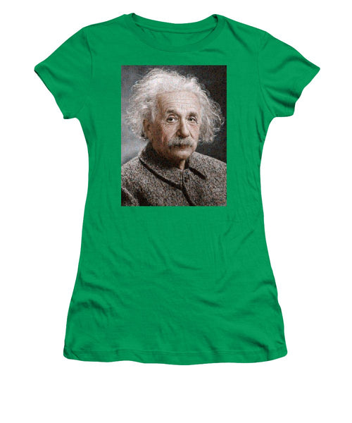 Tribute to Albert Einstein - Women's T-Shirt - ALEFBET - THE HEBREW LETTERS ART GALLERY