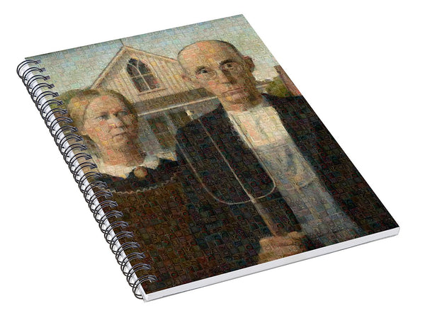 Tribute to American Gothic - Spiral Notebook - ALEFBET - THE HEBREW LETTERS ART GALLERY