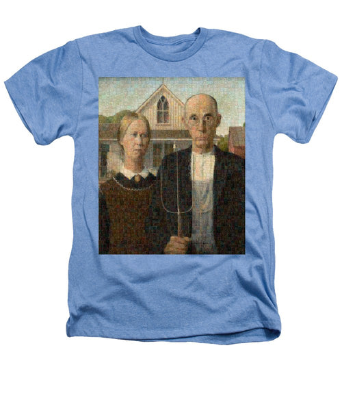 Tribute to American Gothic - Heathers T-Shirt - ALEFBET - THE HEBREW LETTERS ART GALLERY