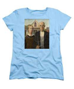 Tribute to American Gothic - Women's T-Shirt (Standard Fit) - ALEFBET - THE HEBREW LETTERS ART GALLERY