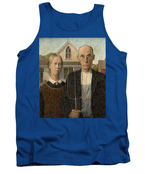 Tribute to American Gothic - Tank Top - ALEFBET - THE HEBREW LETTERS ART GALLERY