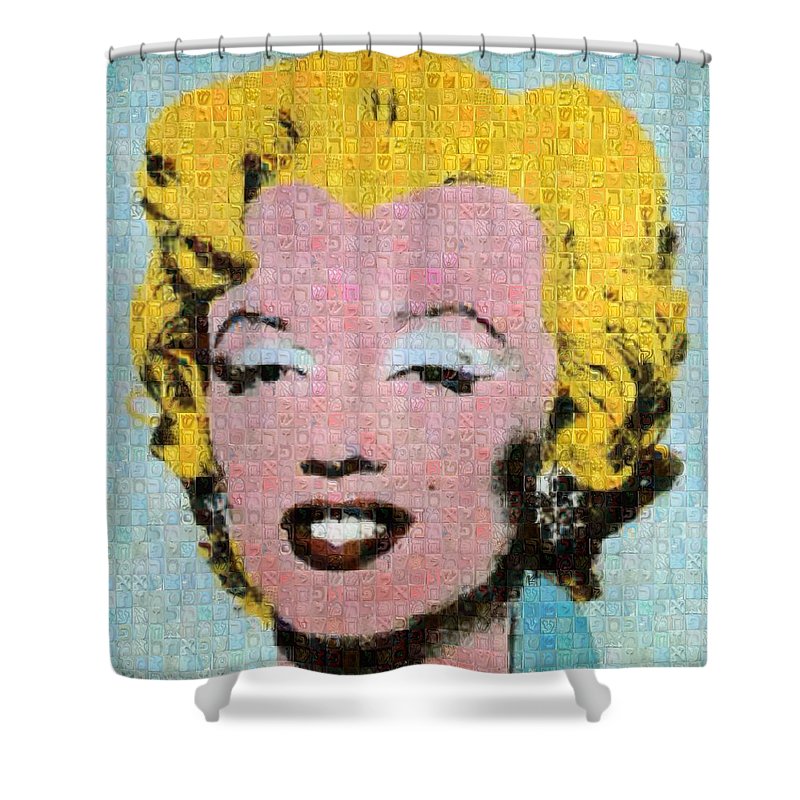 Tribute to Andy Warhol - 1 - Shower Curtain - ALEFBET - THE HEBREW LETTERS ART GALLERY