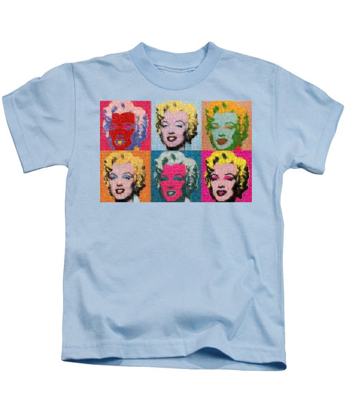 Tribute to Andy Warhol - 2 - Kids T-Shirt - ALEFBET - THE HEBREW LETTERS ART GALLERY