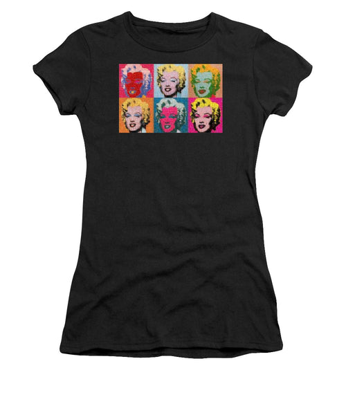 Tribute to Andy Warhol - 2 - Women's T-Shirt - ALEFBET - THE HEBREW LETTERS ART GALLERY