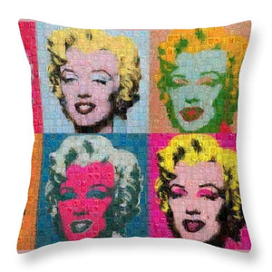 Tribute to Andy Warhol - 2 - Throw Pillow - ALEFBET - THE HEBREW LETTERS ART GALLERY