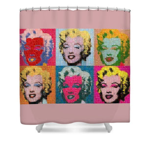 Tribute to Andy Warhol - 2 - Shower Curtain - ALEFBET - THE HEBREW LETTERS ART GALLERY