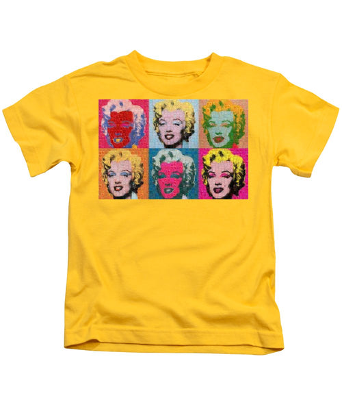Tribute to Andy Warhol - 2 - Kids T-Shirt - ALEFBET - THE HEBREW LETTERS ART GALLERY