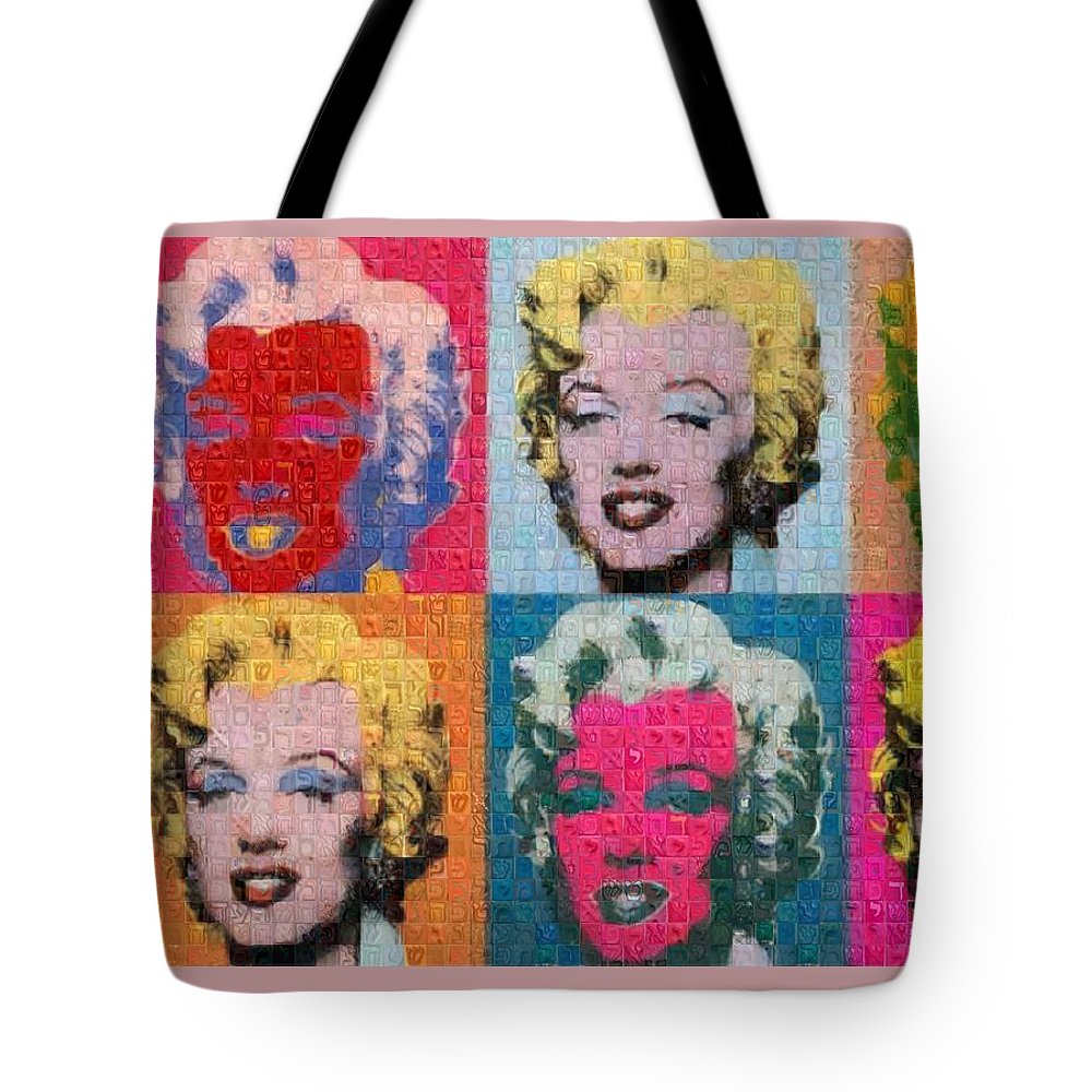 Tribute to Andy Warhol - 2 - Tote Bag - ALEFBET - THE HEBREW LETTERS ART GALLERY