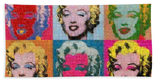 Tribute to Andy Warhol - 2 - Beach Towel - ALEFBET - THE HEBREW LETTERS ART GALLERY
