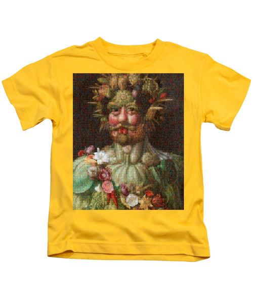 Tribute to Arcimboldo - 1 - Kids T-Shirt - ALEFBET - THE HEBREW LETTERS ART GALLERY