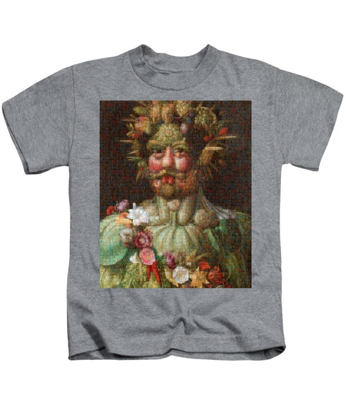Tribute to Arcimboldo - 1 - Kids T-Shirt - ALEFBET - THE HEBREW LETTERS ART GALLERY