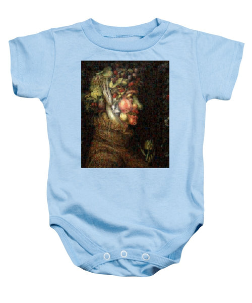 Tribute to Arcimboldo - 2 - Baby Onesie - ALEFBET - THE HEBREW LETTERS ART GALLERY