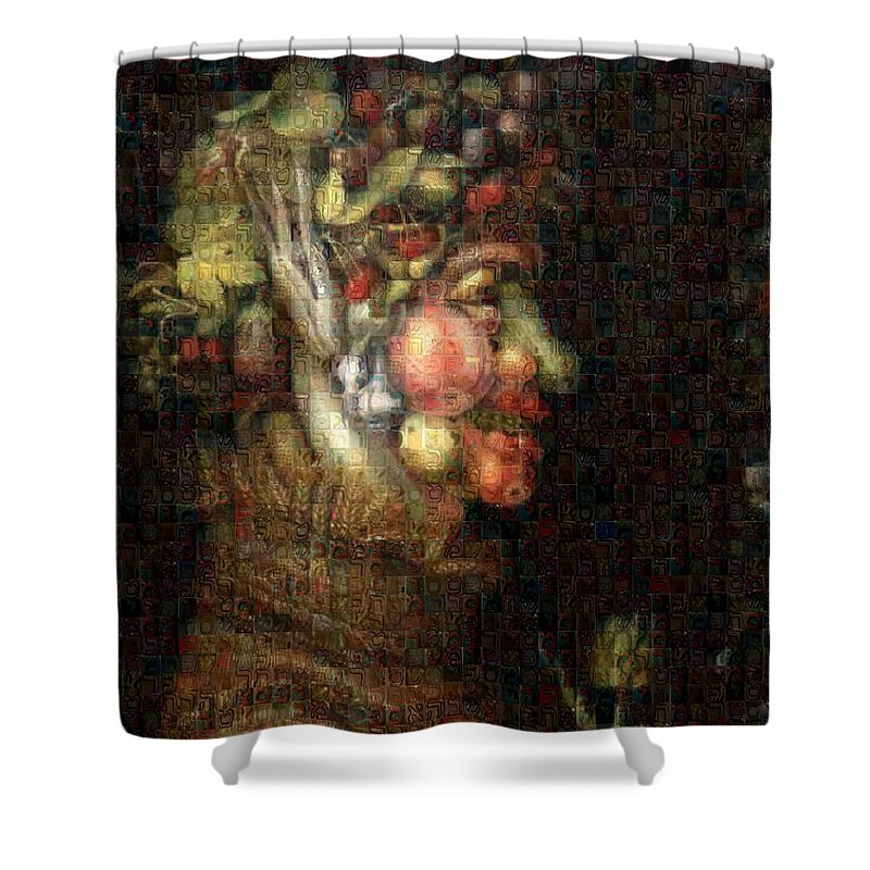 Tribute to Arcimboldo - 2 - Shower Curtain - ALEFBET - THE HEBREW LETTERS ART GALLERY