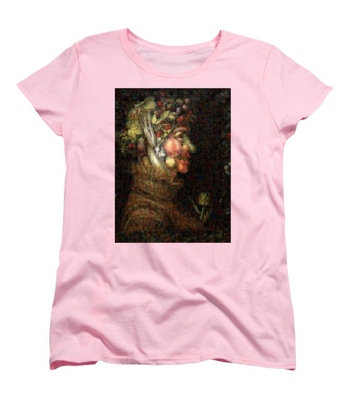 Tribute to Arcimboldo - 2 - Women's T-Shirt (Standard Fit) - ALEFBET - THE HEBREW LETTERS ART GALLERY