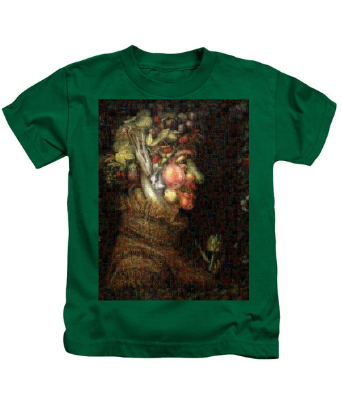 Tribute to Arcimboldo - 2 - Kids T-Shirt - ALEFBET - THE HEBREW LETTERS ART GALLERY