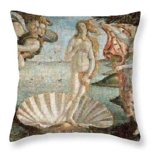 Tribute to Botticelli - Throw Pillow - ALEFBET - THE HEBREW LETTERS ART GALLERY