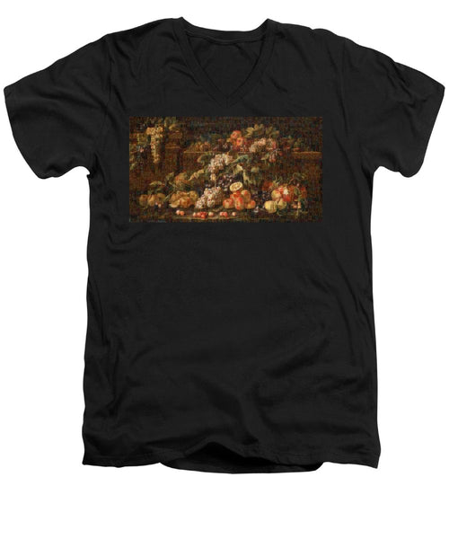 Tribute to Bruegel - Men's V-Neck T-Shirt - ALEFBET - THE HEBREW LETTERS ART GALLERY