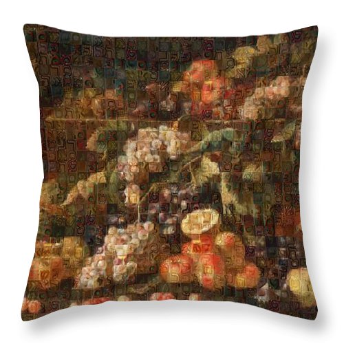 Tribute to Bruegel - Throw Pillow - ALEFBET - THE HEBREW LETTERS ART GALLERY