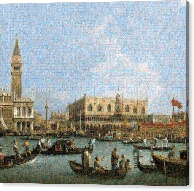 Tribute to Canaletto - Canvas Print - ALEFBET - THE HEBREW LETTERS ART GALLERY