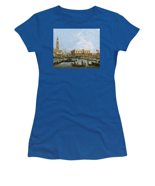 Tribute to Canaletto - Women's T-Shirt - ALEFBET - THE HEBREW LETTERS ART GALLERY