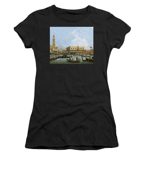 Tribute to Canaletto - Women's T-Shirt - ALEFBET - THE HEBREW LETTERS ART GALLERY