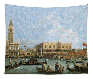 Tribute to Canaletto - Tapestry - ALEFBET - THE HEBREW LETTERS ART GALLERY