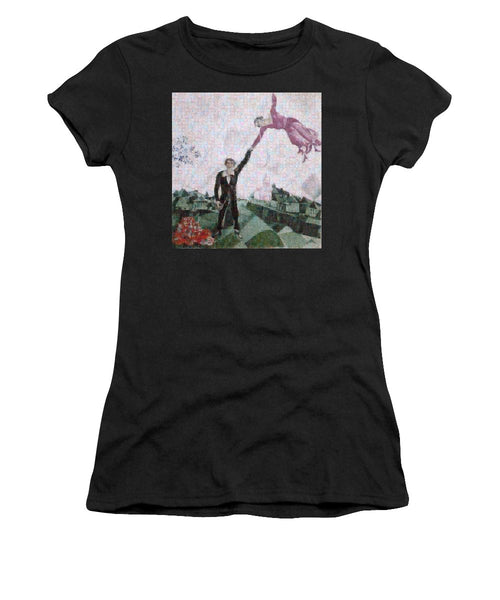 Tribute to Chagall . 2 - Women's T-Shirt - ALEFBET - THE HEBREW LETTERS ART GALLERY