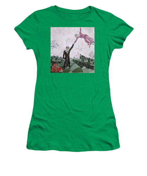 Tribute to Chagall . 2 - Women's T-Shirt - ALEFBET - THE HEBREW LETTERS ART GALLERY