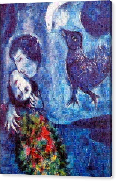 Tribute to Chagall . 4 - Canvas Print - ALEFBET - THE HEBREW LETTERS ART GALLERY