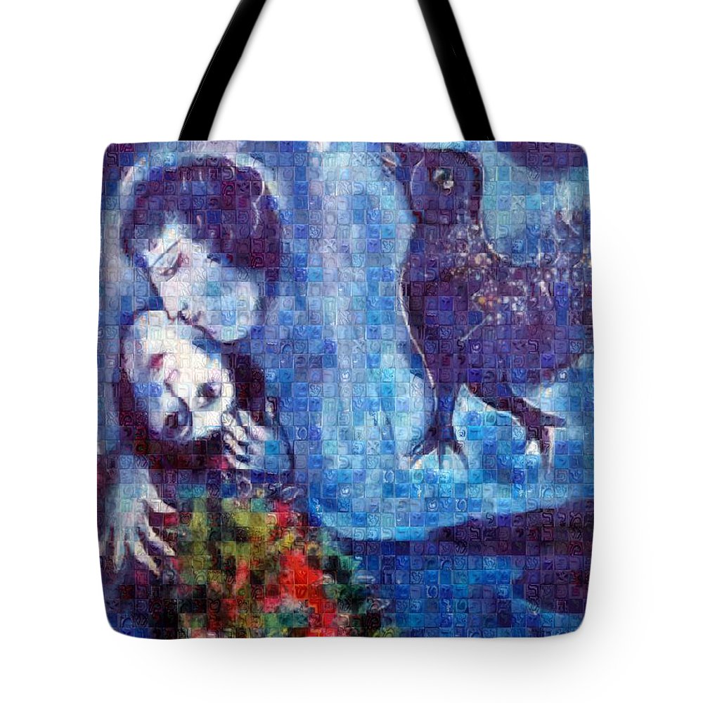 Tribute to Chagall . 4 - Tote Bag - ALEFBET - THE HEBREW LETTERS ART GALLERY