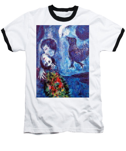 Tribute to Chagall . 4 - Baseball T-Shirt - ALEFBET - THE HEBREW LETTERS ART GALLERY
