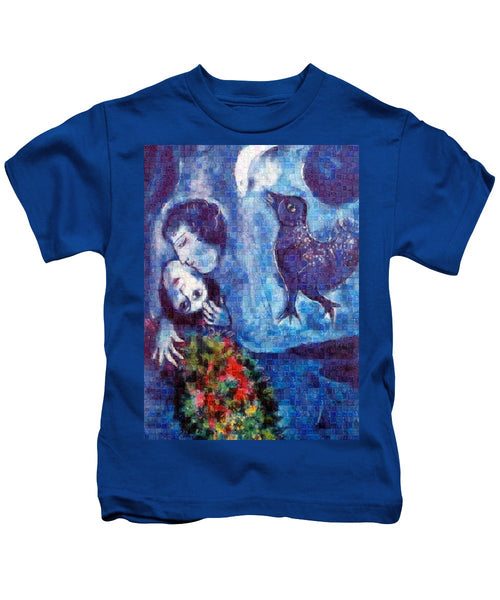 Tribute to Chagall . 4 - Kids T-Shirt - ALEFBET - THE HEBREW LETTERS ART GALLERY
