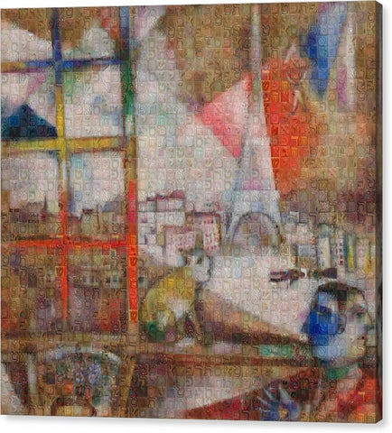 Tribute to Chagall . 5 - Canvas Print - ALEFBET - THE HEBREW LETTERS ART GALLERY