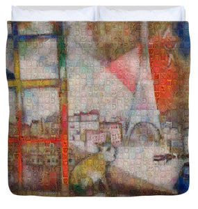 Tribute to Chagall . 5 - Duvet Cover - ALEFBET - THE HEBREW LETTERS ART GALLERY