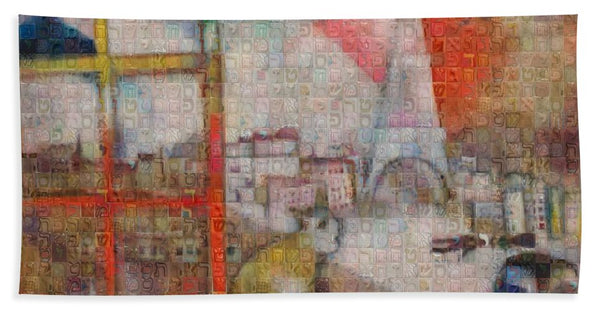 Tribute to Chagall . 5 - Bath Towel - ALEFBET - THE HEBREW LETTERS ART GALLERY