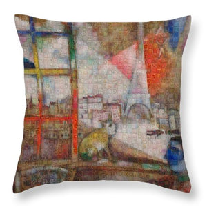 Tribute to Chagall . 5 - Throw Pillow - ALEFBET - THE HEBREW LETTERS ART GALLERY