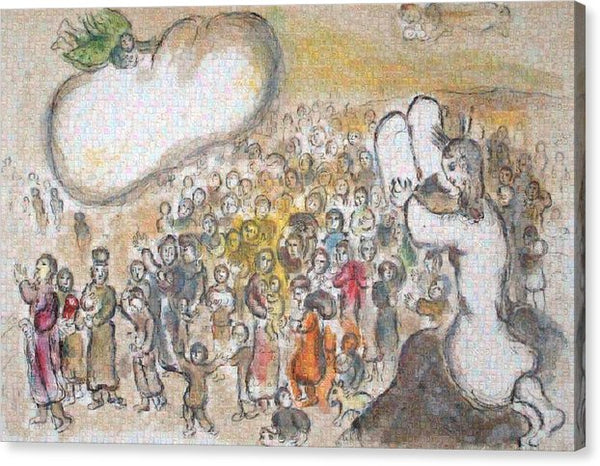Tribute to Chagall - 6 - Canvas Print - ALEFBET - THE HEBREW LETTERS ART GALLERY