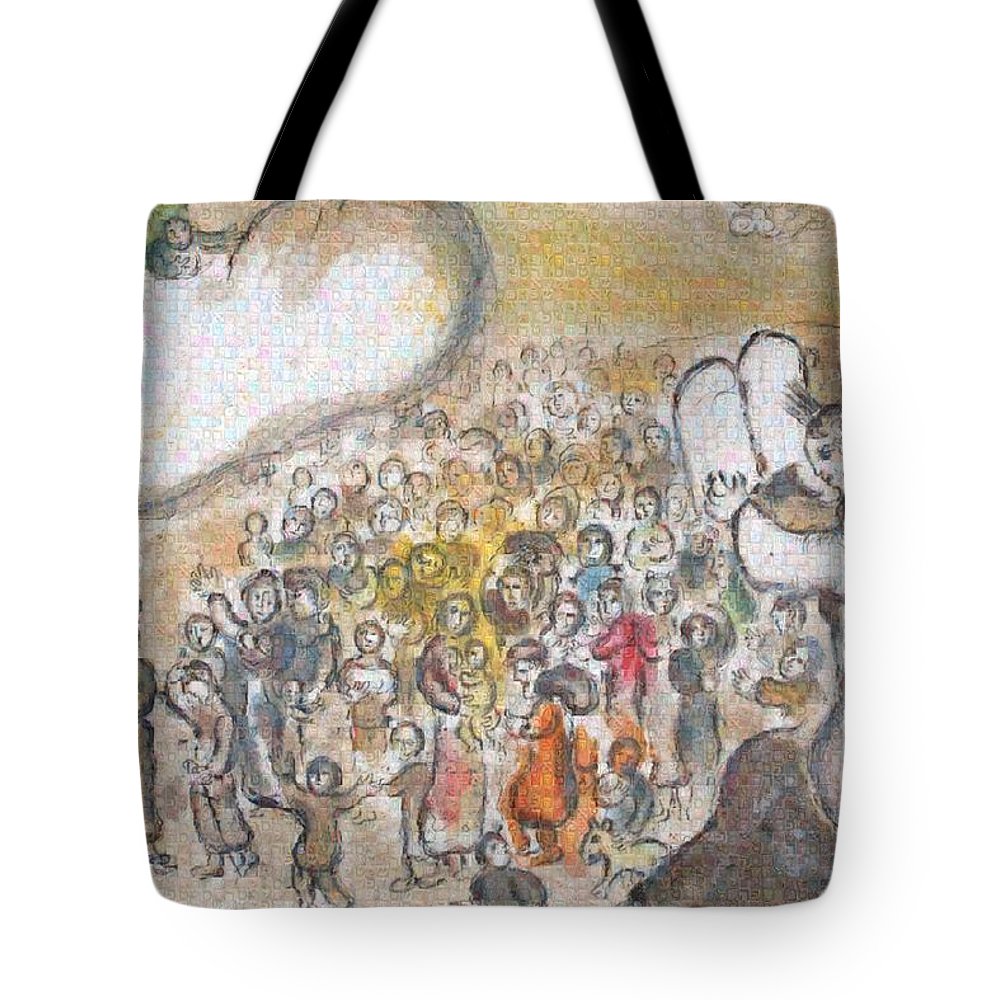Tribute to Chagall - 6 - Tote Bag - ALEFBET - THE HEBREW LETTERS ART GALLERY