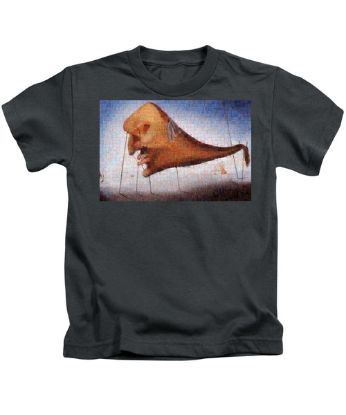 Tribute to Dali - 2 - Kids T-Shirt - ALEFBET - THE HEBREW LETTERS ART GALLERY