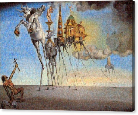 Tribute to Dali - 3 - Canvas Print - ALEFBET - THE HEBREW LETTERS ART GALLERY