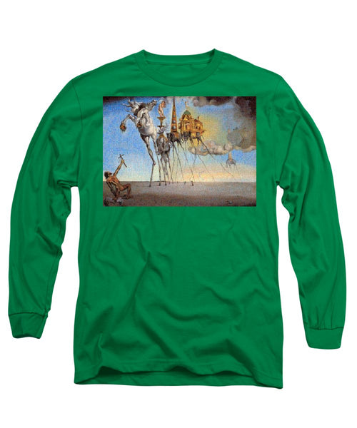 Tribute to Dali - 3 - Long Sleeve T-Shirt - ALEFBET - THE HEBREW LETTERS ART GALLERY