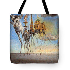 Tribute to Dali - 3 - Tote Bag - ALEFBET - THE HEBREW LETTERS ART GALLERY