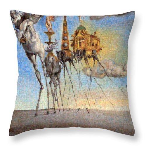 Tribute to Dali - 3 - Throw Pillow - ALEFBET - THE HEBREW LETTERS ART GALLERY