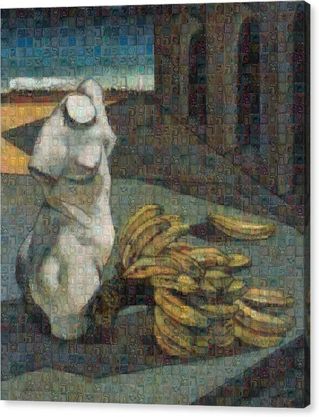 Tribute to De Chirico - 1 - Canvas Print - ALEFBET - THE HEBREW LETTERS ART GALLERY