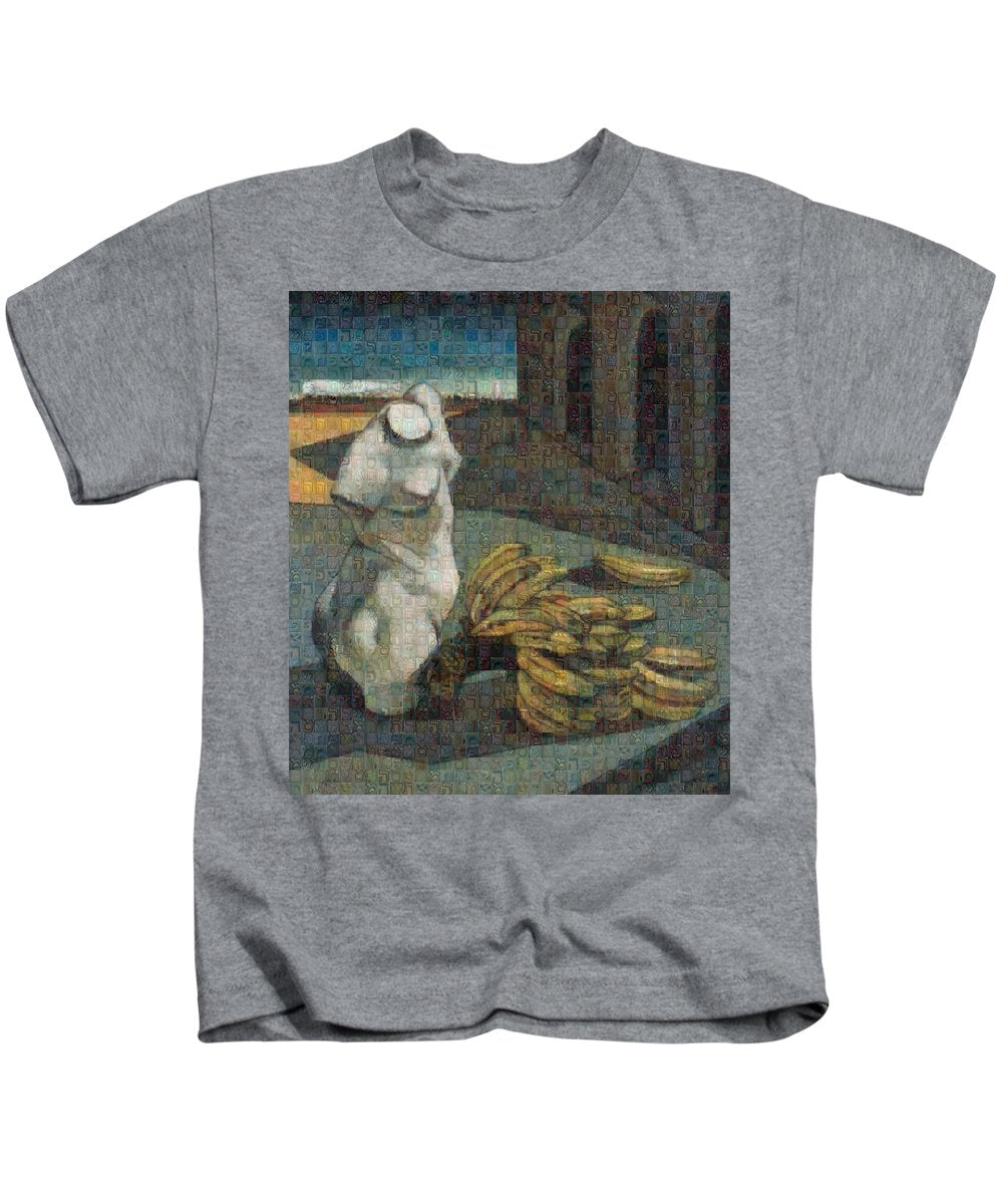 Tribute to De Chirico - 1 - Kids T-Shirt - ALEFBET - THE HEBREW LETTERS ART GALLERY