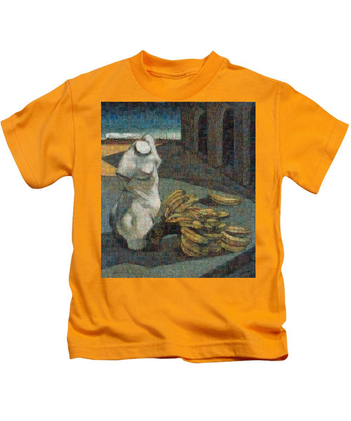Tribute to De Chirico - 1 - Kids T-Shirt - ALEFBET - THE HEBREW LETTERS ART GALLERY