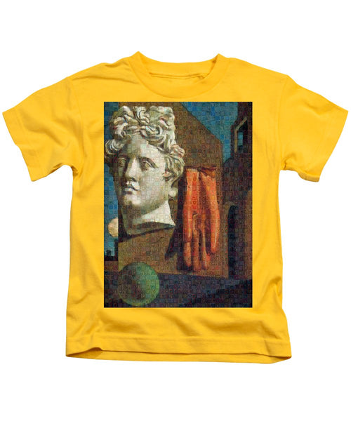 Tribute to De Chirico - 2 - Kids T-Shirt - ALEFBET - THE HEBREW LETTERS ART GALLERY