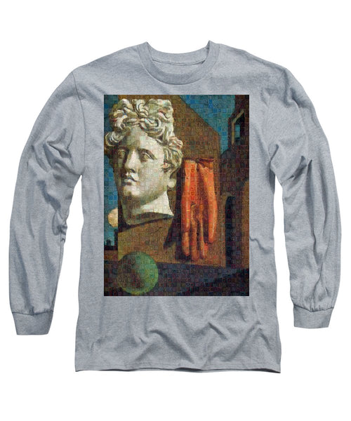 Tribute to De Chirico - 2 - Long Sleeve T-Shirt - ALEFBET - THE HEBREW LETTERS ART GALLERY